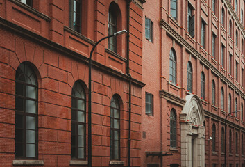 Fototapeta premium traditional building exterior facade close-up details in Shanghai, China