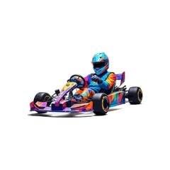 Colorful Karting Vector logo design template. Go Kart racing illustration, good for event logo, t shirt design and racing team logo. colorful kart illustration