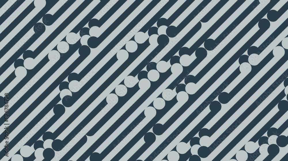 Fototapete Optical illusion of a dynamic geometric pattern. 3d rendering loop animation 4K