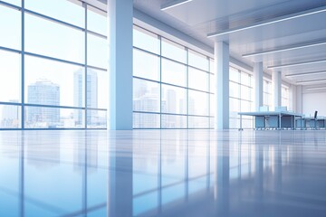Fototapeta premium Empty Modern Office Space Blurred Background 