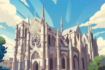 detailed vector famous cathedral royal scenery skyline