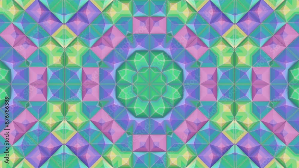 Aufkleber Symmetrical geometric pattern resembling a star. 3d rendering loop animation 4K