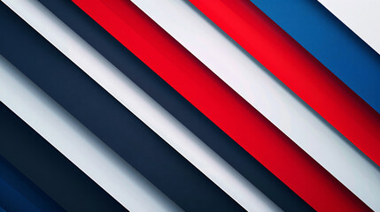 Obraz premium Abstract background with red, white and blue diagonal stripes. Modern illustration for web design or print material,