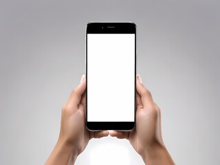 Smart phone in hand isolated on a white background