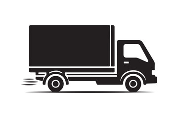 Simple Delivery Truck Silhouette Vector