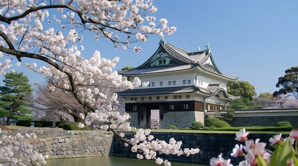 Serene Beauty of Cherry Blossoms at Tokyo's Imperial Palace