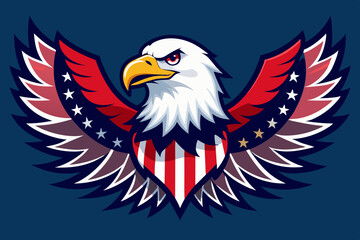 A striking vector illustration of a bald eagle, the iconic symbol of American freedom and strength, for a t-shirt design