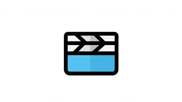 Clapperboard animated icon with alpha channel. Perfect for project and Explainer Video