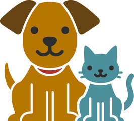 犬と猫のアイコン（Cat with dog icon）