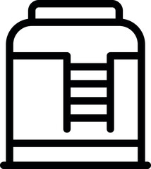 Underground bunker entrance with ladder leading to safe place, outline style icon