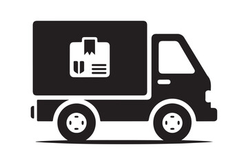 Delivery Truck Vector Icon Clean Silhouette Design
