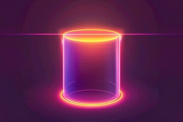 Product display stand for display of content design. Abstract fashion background, ultraviolet neon lights, pink blue vibrant colors, laser show. Banner for advertise product. 3D illustration