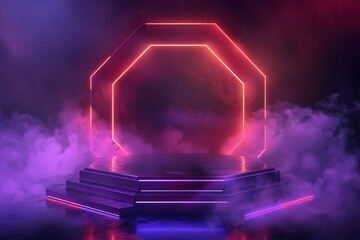 Abstract glowing purple diagonal lighting lines on dark background with lighting effect and sparkle with copy space for text. Luxury design style.