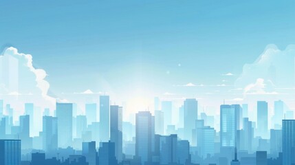 Abstract Vector Illustration, Futuristic blue Urban city Landscape with Advanced Smart City Technology, Graphic Resources, Wallpapers, Brochure, Websites, banner design, Advertising, web, background 