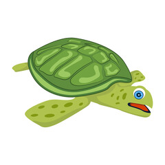 Flat style icon depicting cute loggerhead

