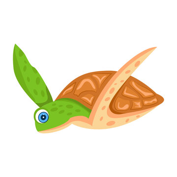 A flat style icon of cryptodira  

