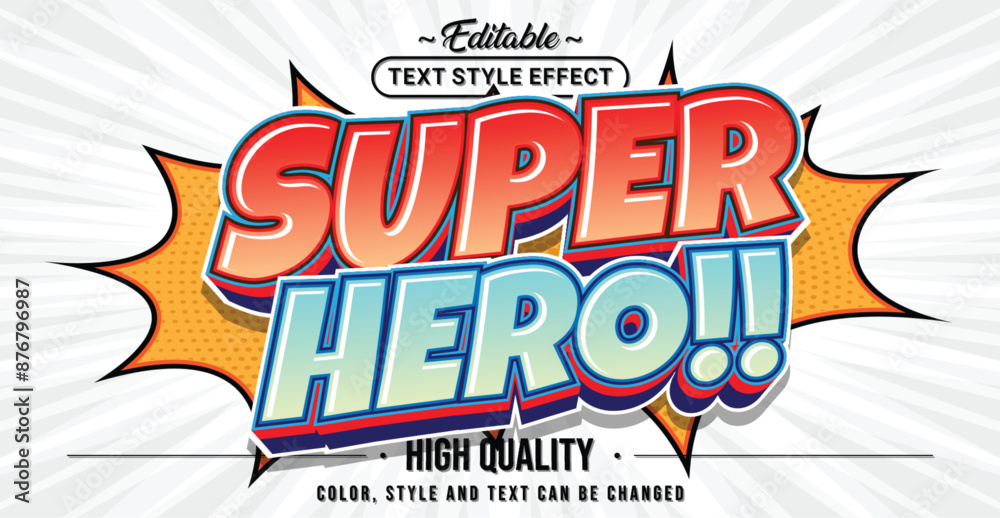 Aufkleber editable text style effect - super hero text style theme.