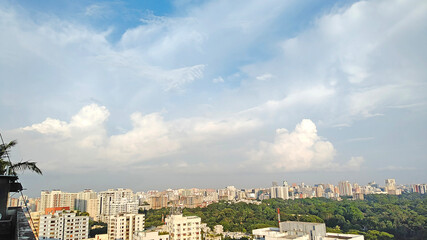 Amazing view of cloudy sunset sky