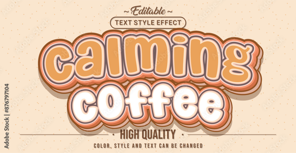 Aufkleber editable text style effect - calming coffee text style theme.