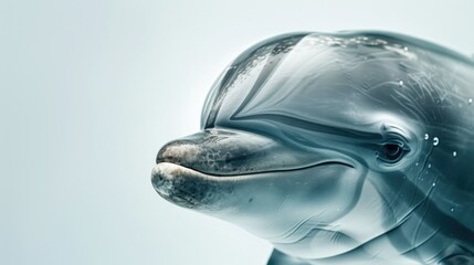 Fototapeta premium A close-up view of a dolphin's facial features, perfect for use in educational or wildlife-related contexts