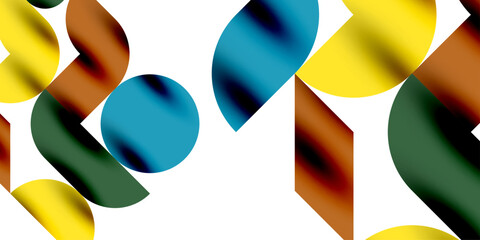 Shadow effect shiny circles and round triangles geometric modern art. Vector Illustration For Wallpaper, Banner, Background, Card, Book Illustration, landing page