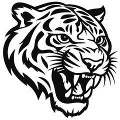 Angry tiger head vector