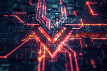 abstract glowing neon arrow icon illustration 4k