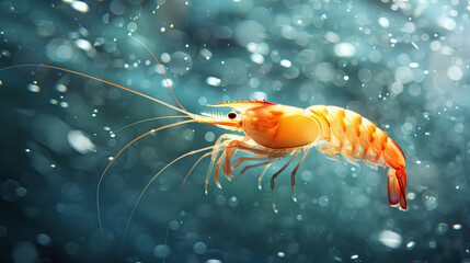 shrimp in aquarium