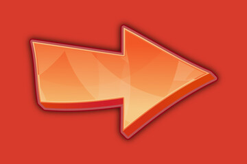 3d Arrow on red background