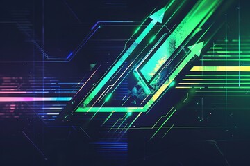 Abstract modern hight speed light arrow line technology effect. Modern abstract high speed motion. Colorful dynamic motion on a darkbackground.