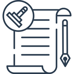 Notary Line Icon