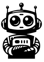 Robot SVG, Artificial Intelligence SVG, Machine SVG, Cute Robot SVG, Robot Silhouette, Robot Vector, Clipart, Cut file for Cricut SVG, JPG, PNG