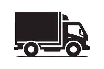 Minimalist Vector Illustration of Delivery Truck Silhouette