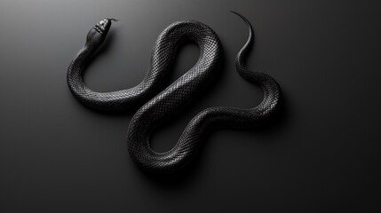 Fototapeta premium Utilize negative space to form the shape of a snake on a solid background, playing with light and shadow to create an intriguing and minimalist