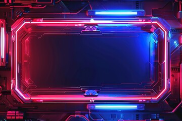 Obraz premium 3d render, abstract neon Light background. Bright purple violet pink lines glowing in ultraviolet light,geometric design modern sci-fi fantasy.