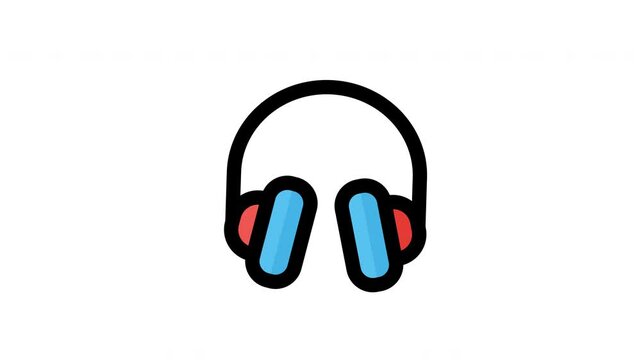 Headphones animated icon with alpha channel. Perfect for project and Explainer Video