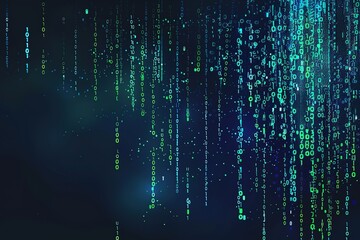 Obraz premium Digital background blue matrix. Binary computer code. Hacker concept. 3d rendering