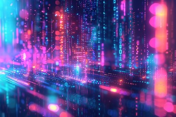 Abstract digital background. Big data stream. The concept of science, technology, business, space 3d rendering