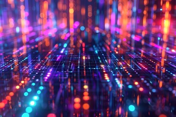 Obraz premium Abstract digital background. Big data stream. The concept of science, technology, business, space 3d rendering