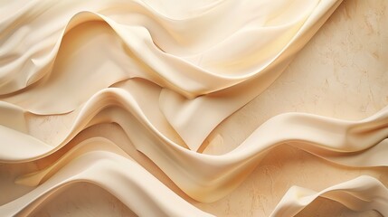 Abstract Beige Fabric Waves on Textured Background