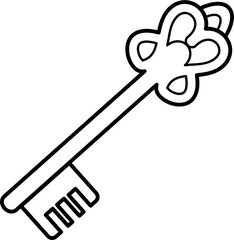 Key outline illustration vector