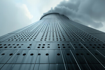 Generative ai on theme of nuclear power plant made of huge smokestacks polluting the environment