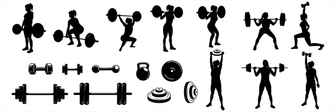 female weightlifting vector