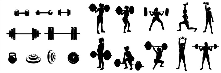female weightlifting vector