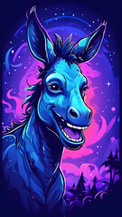Ai generated illustration of cartoon donkey
