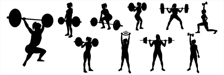 female weightlifting vector