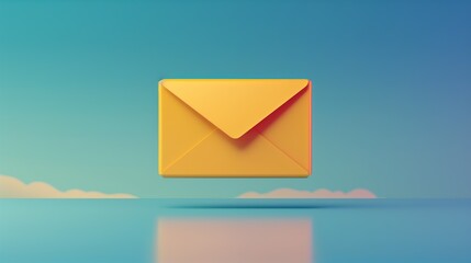 Floating Yellow Envelope Icon