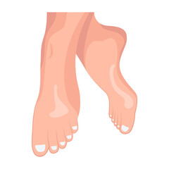 Flat icon showing beautiful soft feet 

