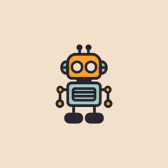 simple robot technology professional logo vector illustration template design