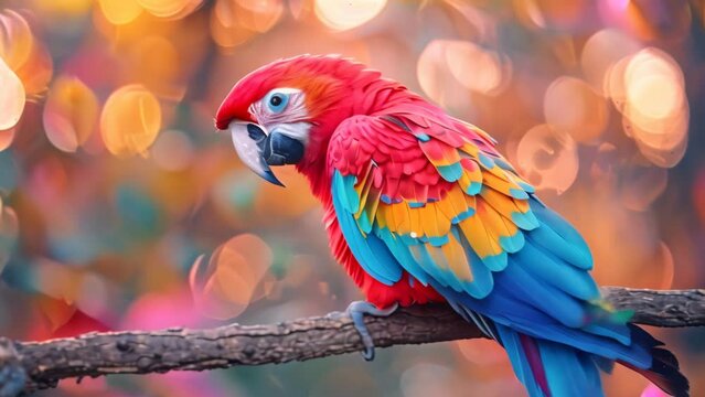 a parrot with beautiful feathers